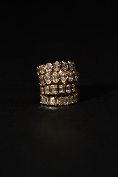 Oval Diamond Half Band | Gold