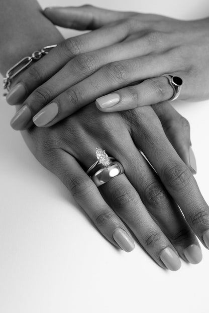 Blob Ring | Silver or White Gold