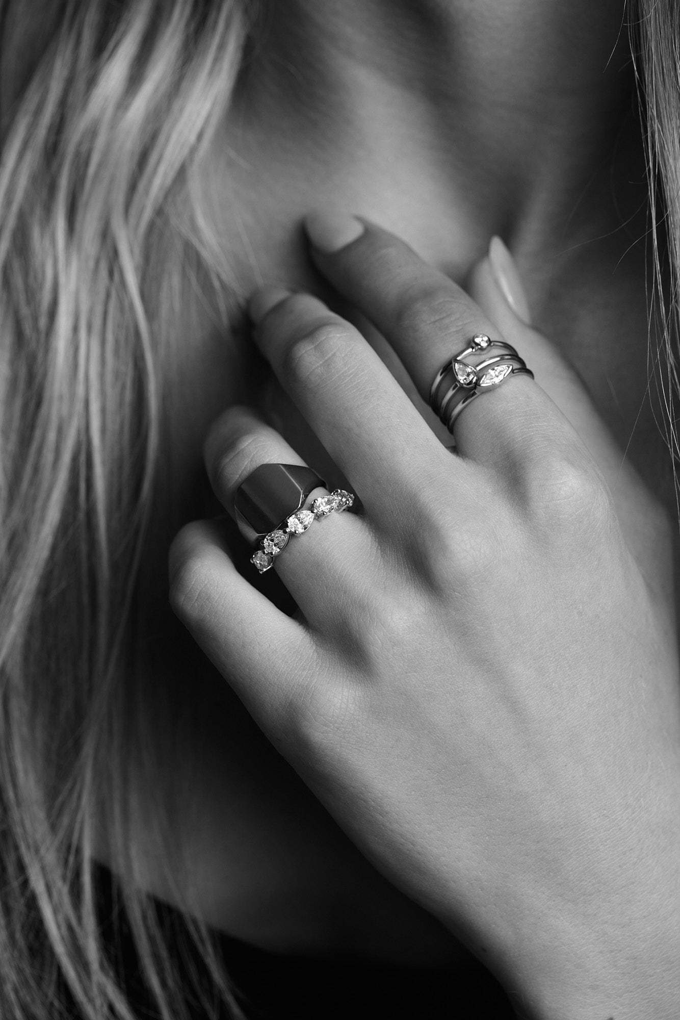 Mini Marquise Diamond Ring | 9K White Gold