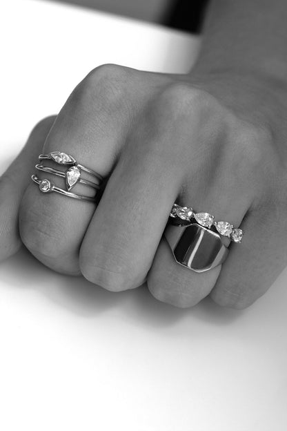 Mini Diamond Ring | 9K White Gold