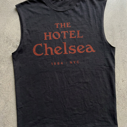 Rare The Hotel Chelsea Washed Black Cut Off Tee