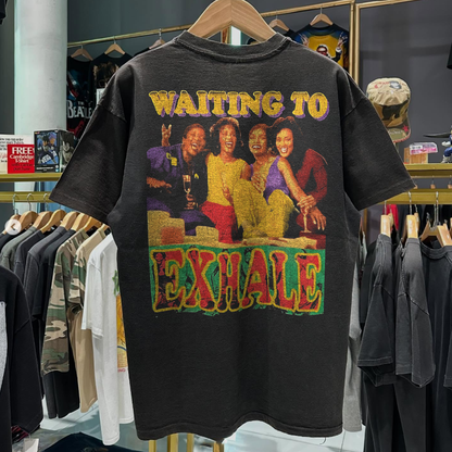 1995 Waiting To Exhale 'Whitney Houston' Rare Washed Black Rap-Tee