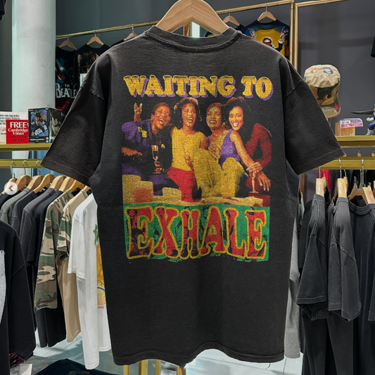 1995 Waiting To Exhale 'Whitney Houston' Rare Washed Black Rap-Tee