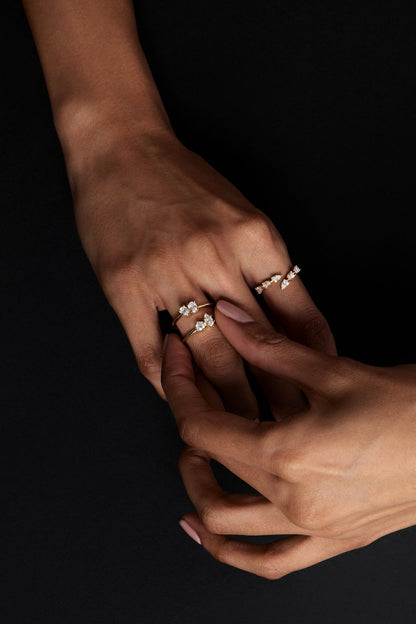 Pear and Oval Diamond Toi Et Moi Ring | 18K White Gold