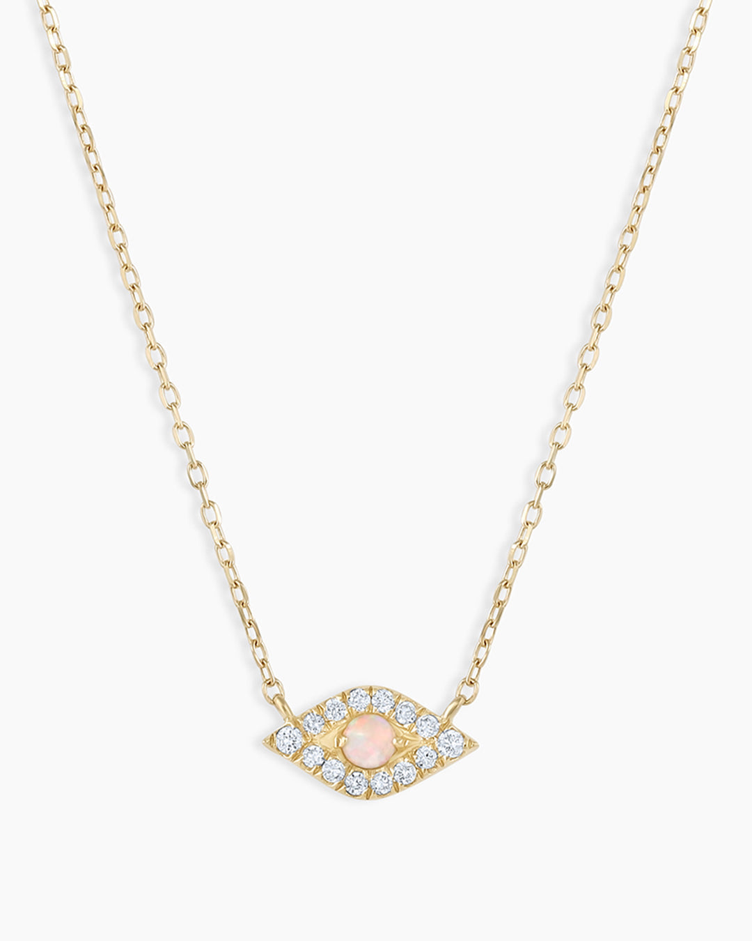 14K Diamond Evil Eye Necklace