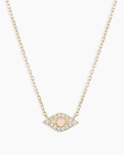 14K Diamond Evil Eye Necklace