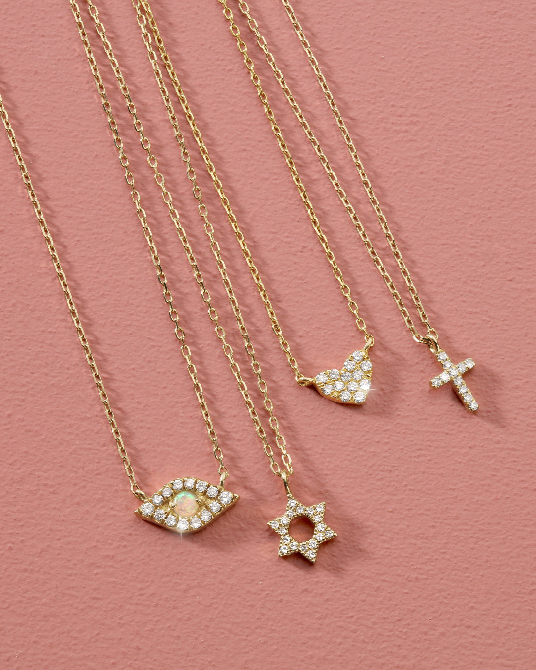 14K Diamond Evil Eye Necklace