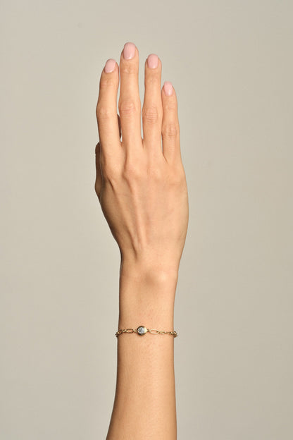 Roma Round Diamond Bracelet | 18K White Gold