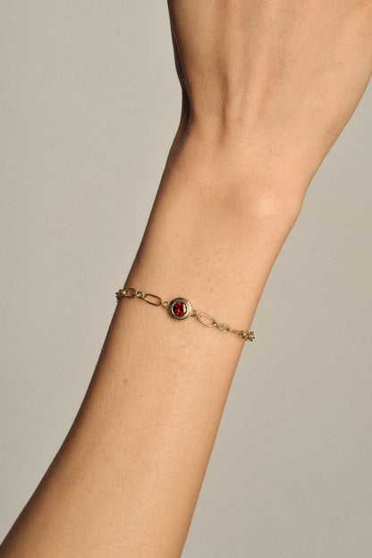 Roma Round Gemstone Bracelet | Yellow Gold, More Options Available