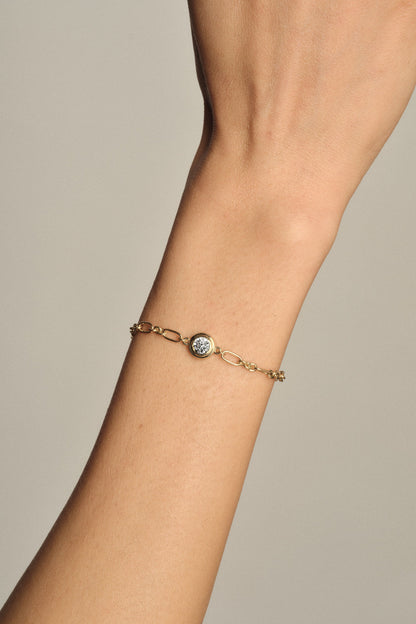 Roma Round Diamond Bracelet | 18K White Gold