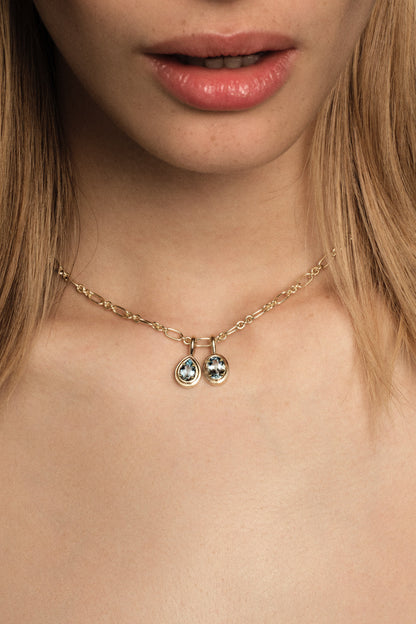Roma Pear Gemstone Pendant | White Gold
