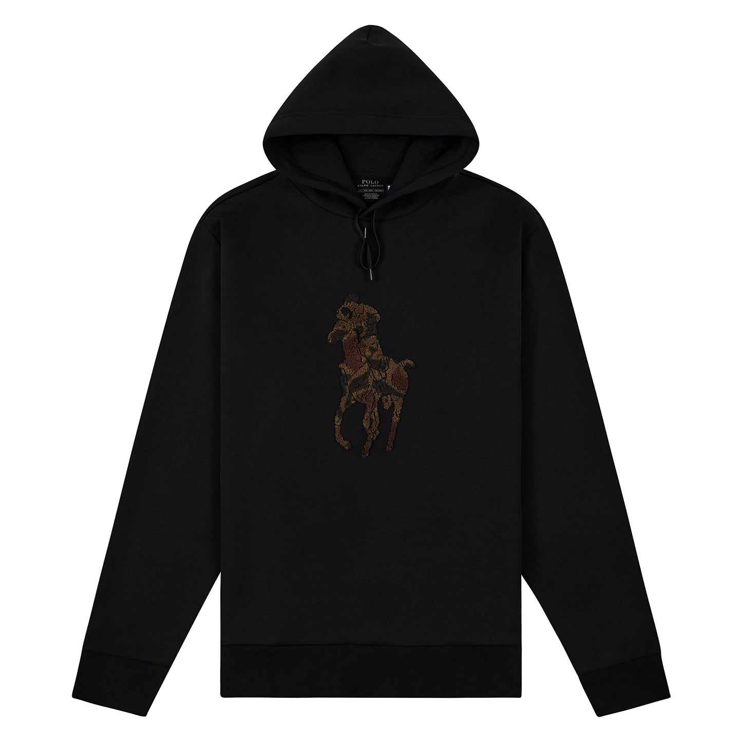 Camo Big Pony Double-Knit Hoodie | Black/Camo