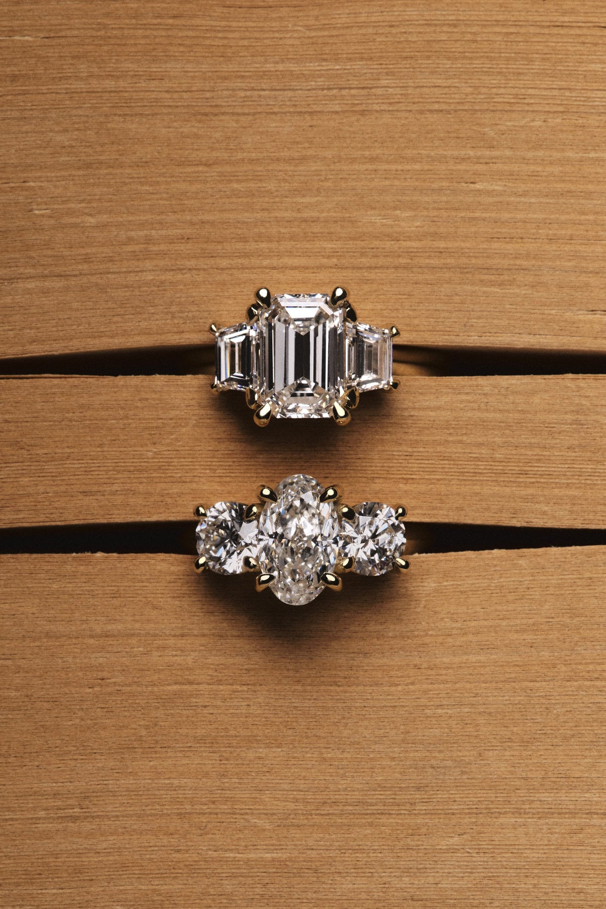 Emerald Trilogy Diamond Ring | Traditional Band