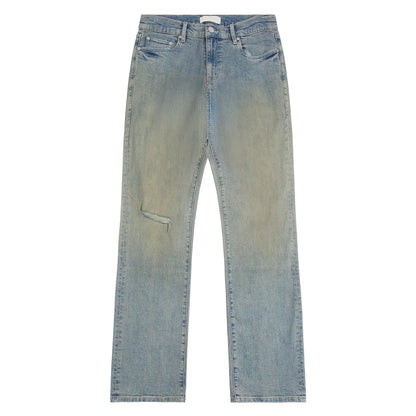Dirty Ripped Flare Denim