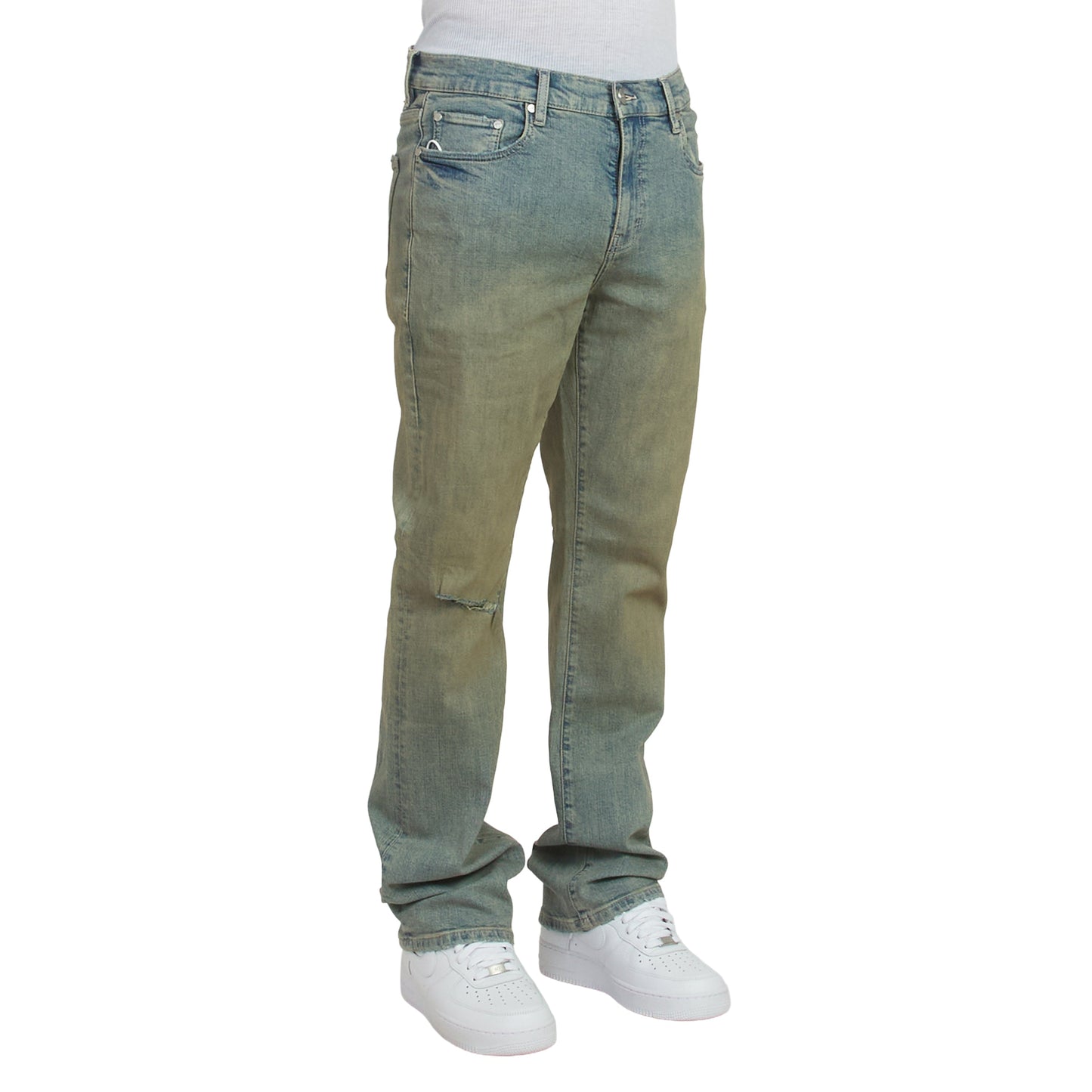 Dirty Ripped Flare Denim