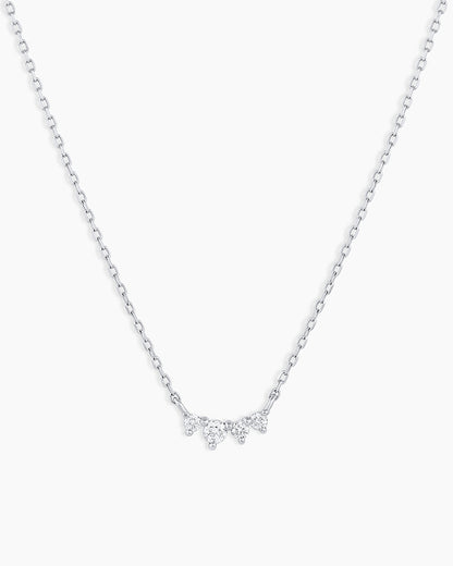 14K Diamond Cluster Necklace
