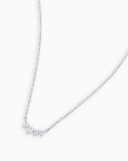 14K Diamond Cluster Necklace