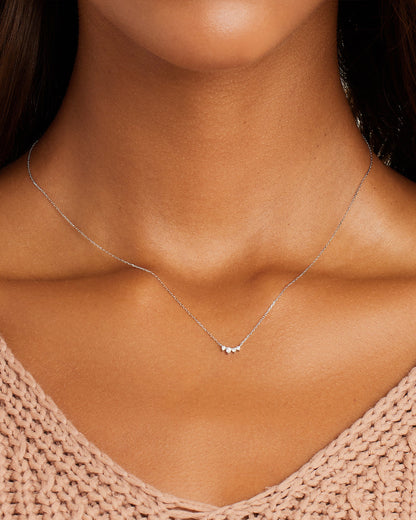 14K Diamond Cluster Necklace