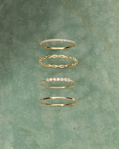14K Diamond Row Ring