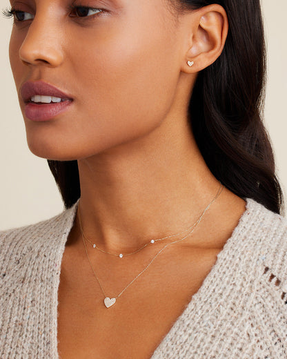 18K Floating Diamond Stationary Trio Necklace