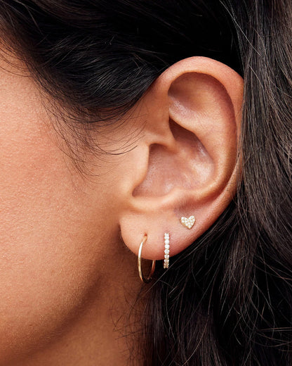 14K Diamond Pavé Heart Single Stud