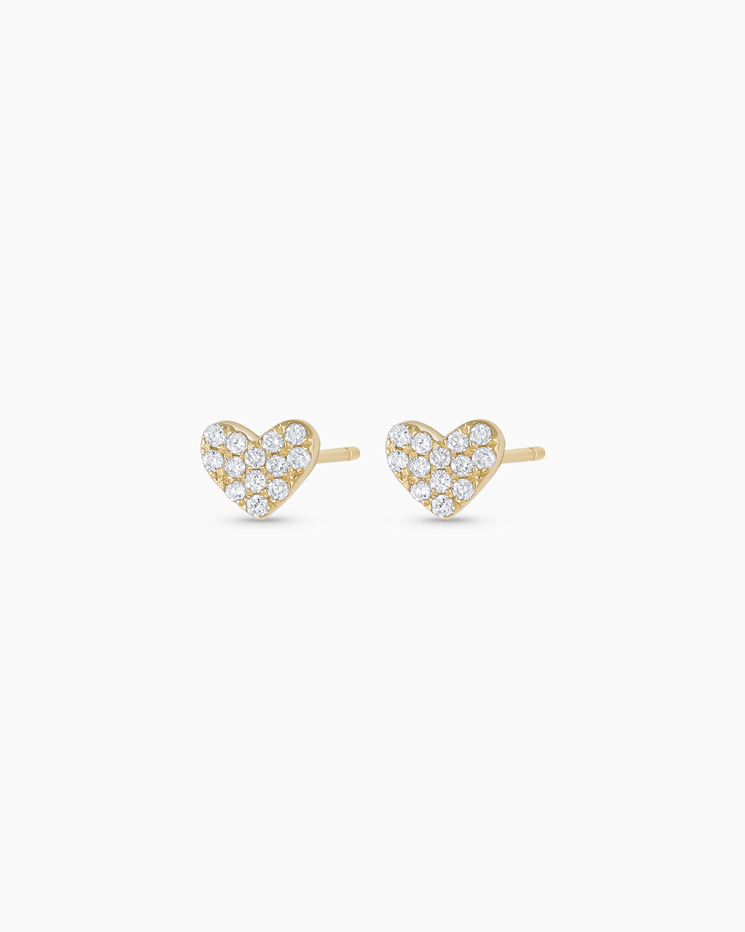 14K Diamond Pavé Heart Studs
