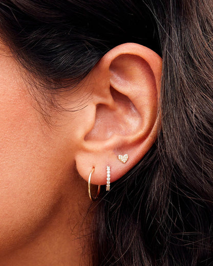 14K Diamond Pavé Heart Studs