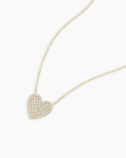 14K Diamond Pavé Heart Necklace