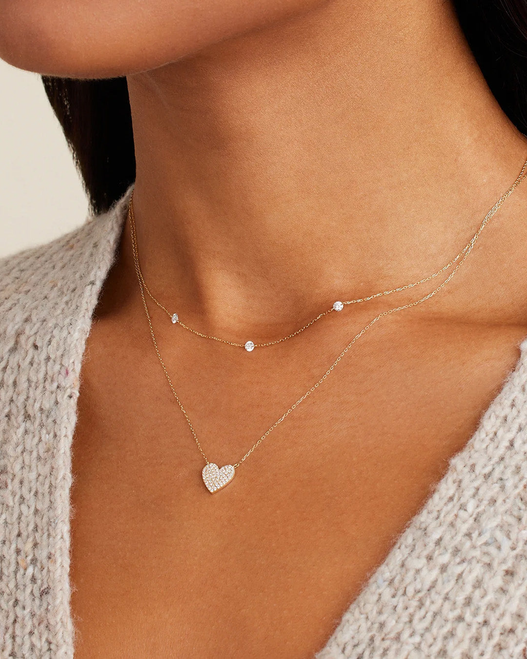 14K Diamond Pavé Heart Necklace