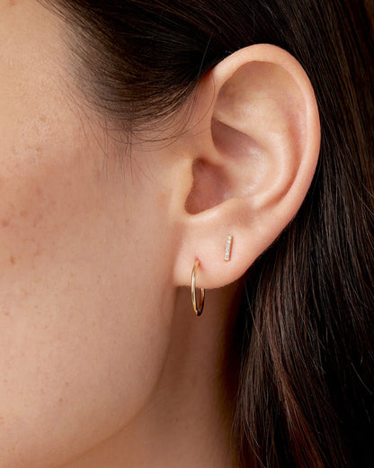 14K Diamond Bar Studs