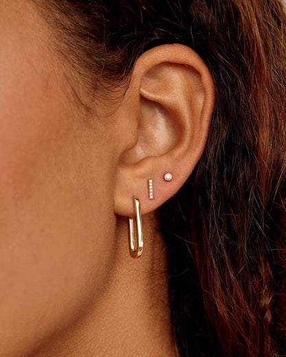 14K Diamond Bar Studs