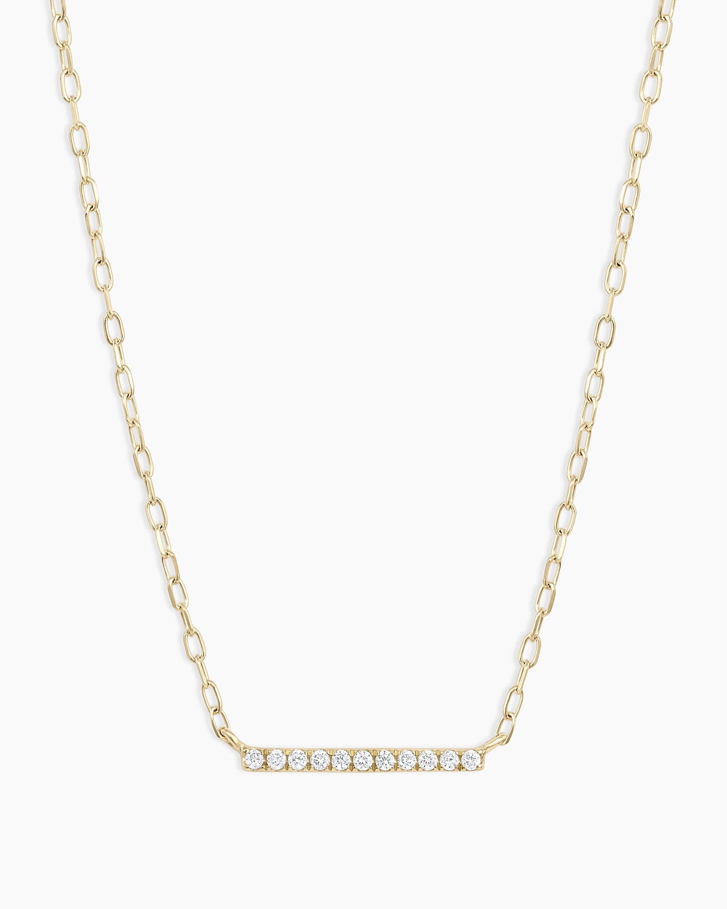 14K Diamond Bar Necklace