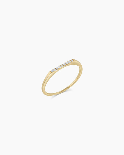 14K Diamond Bar Ring