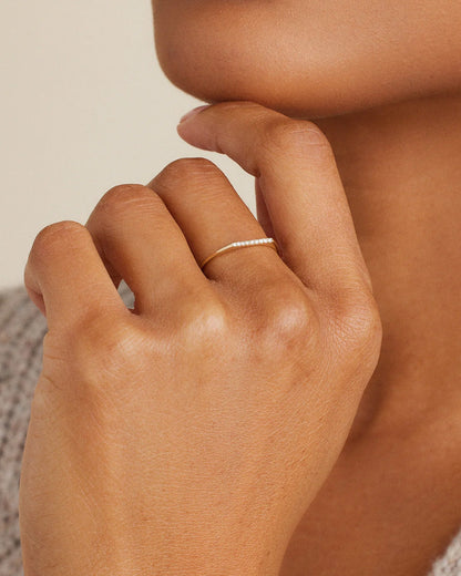 14K Diamond Bar Ring