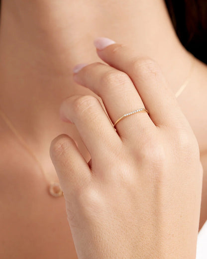 14K Diamond Bar Ring