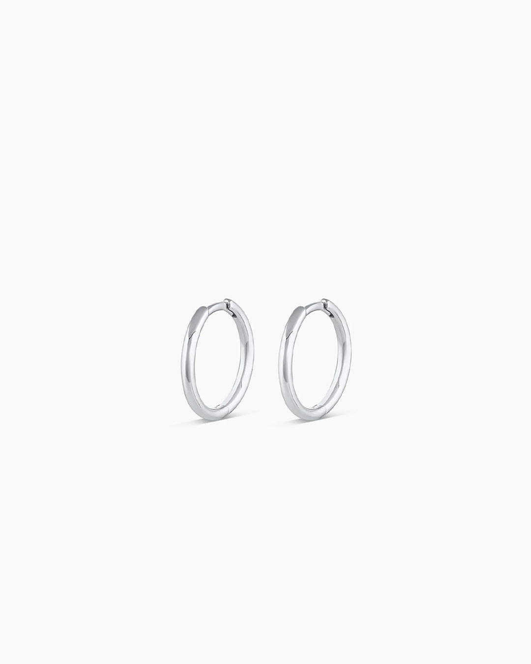 14K White Gold Classic Huggies