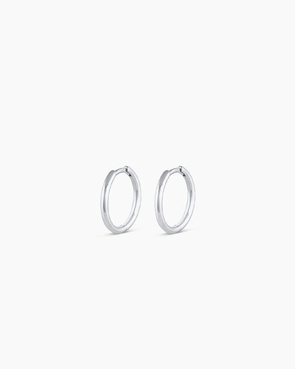 14K White Gold Classic Huggies