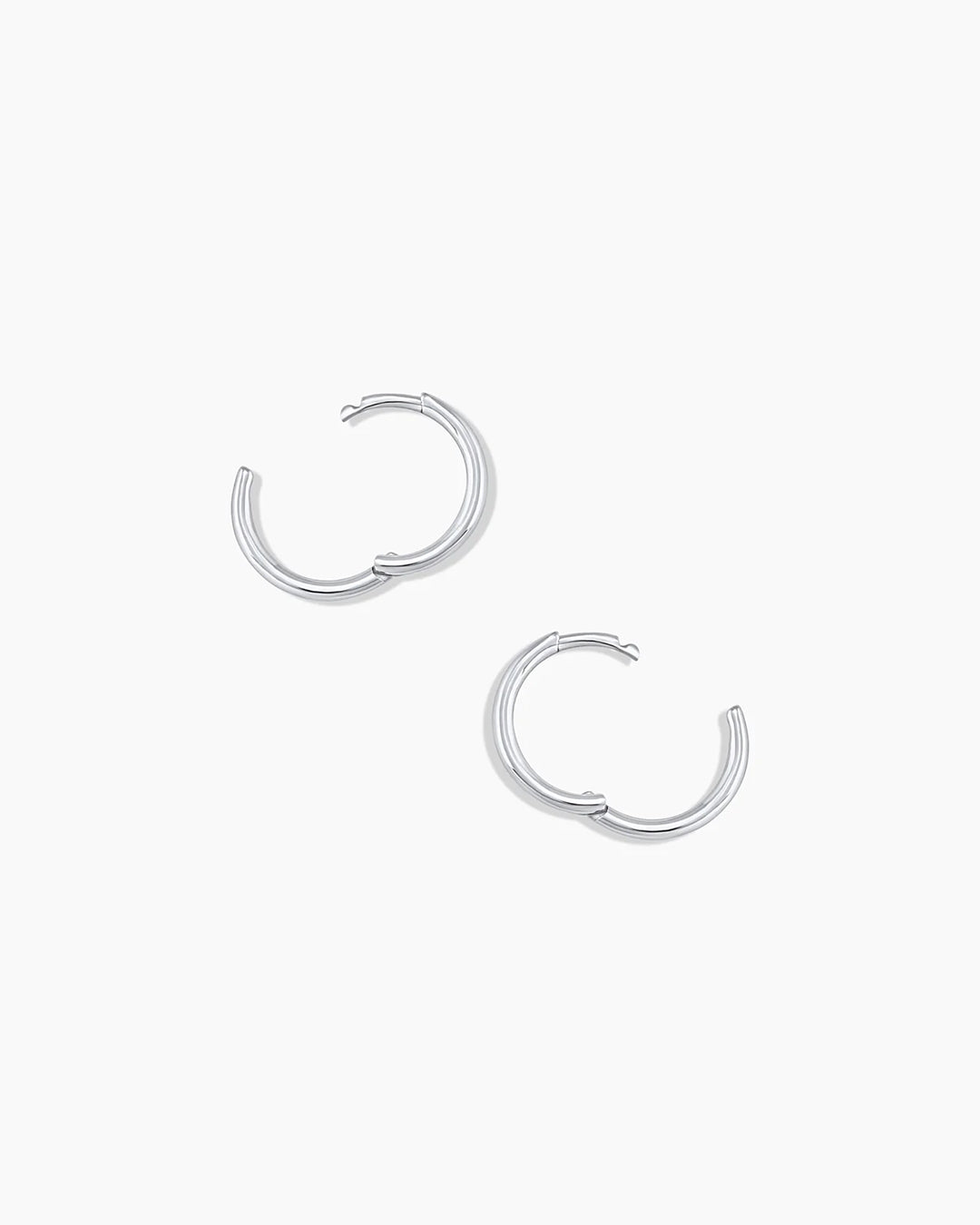 14K White Gold Classic Huggies