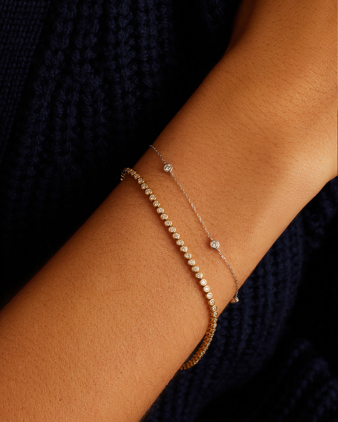 14K Classic Five Diamond Bracelet
