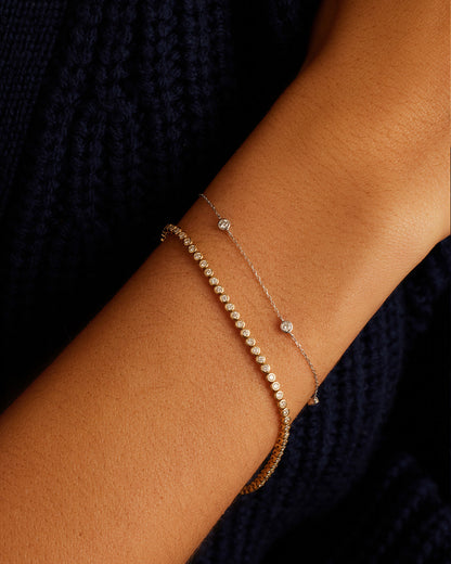 14K Classic Five Diamond Bracelet