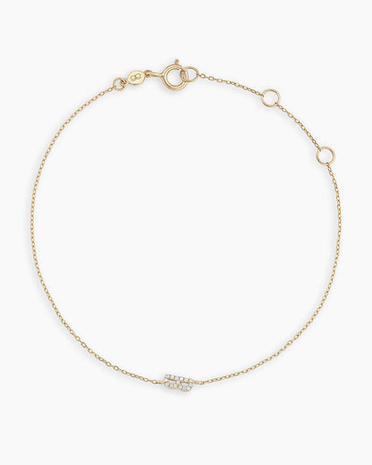 14K Diamond Pavé Alphabet Bracelet
