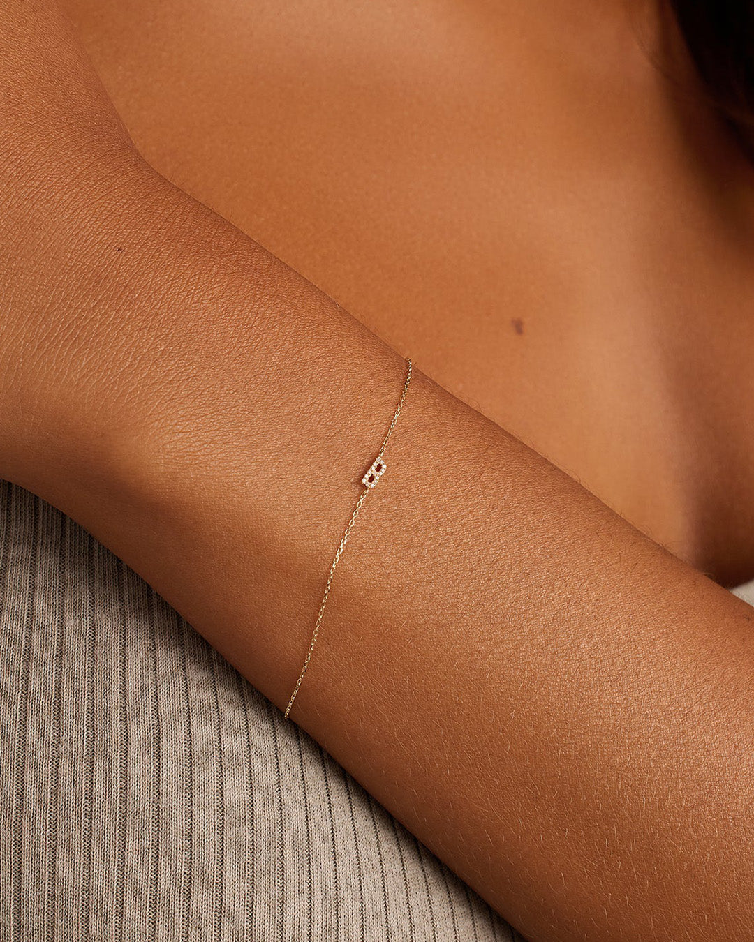 14K Diamond Pavé Alphabet Bracelet