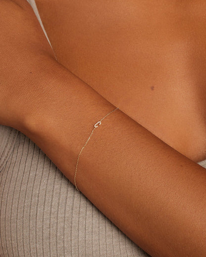 14K Diamond Pavé Alphabet Bracelet
