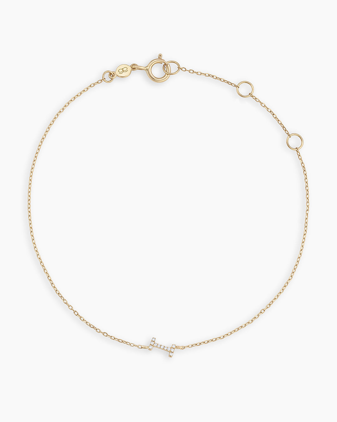 14K Diamond Pavé Alphabet Bracelet