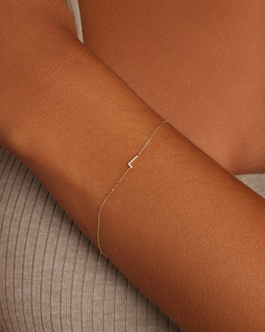 14K Diamond Pavé Alphabet Bracelet
