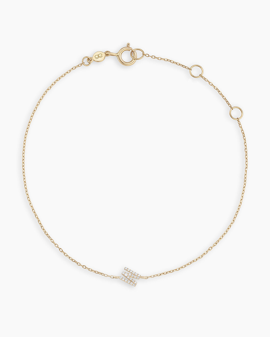 14K Diamond Pavé Alphabet Bracelet