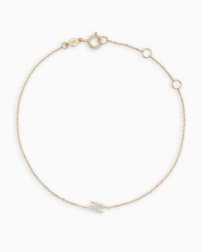 14K Diamond Pavé Alphabet Bracelet