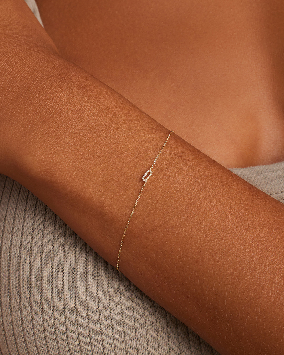14K Diamond Pavé Alphabet Bracelet