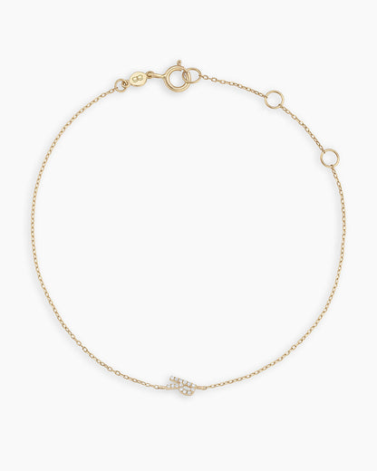 14K Diamond Pavé Alphabet Bracelet