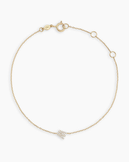 14K Diamond Pavé Alphabet Bracelet